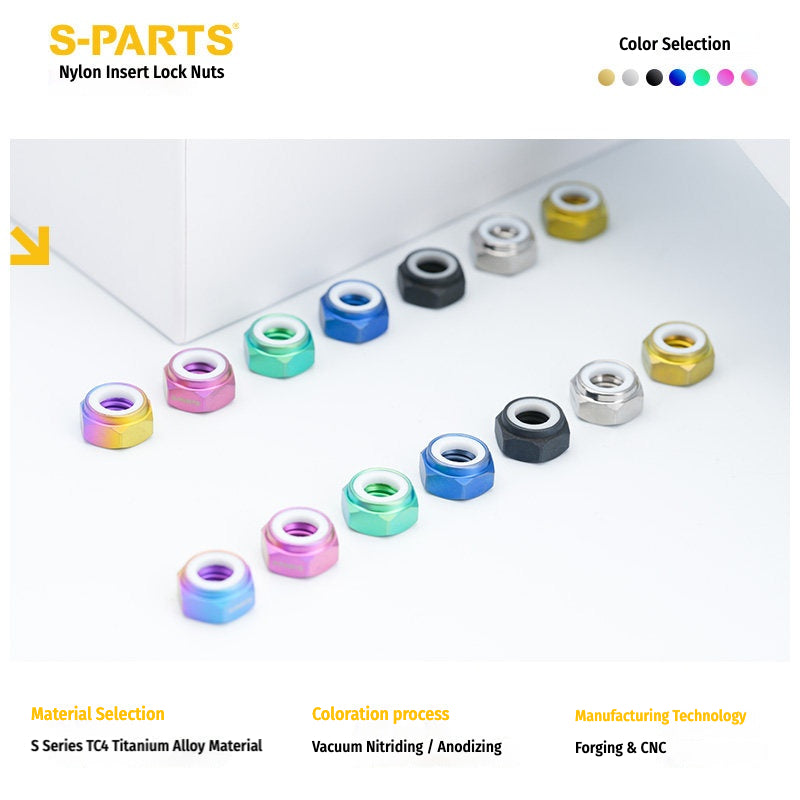 SPARTS Hex Nylon Lock Titanium Nuts – Motorcycle & Car Upgrade Fasteners