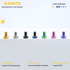 S-PARTS TC4 Titanium Mirror Plug Bolt M8 M10 RH/LH for Motorcycle
