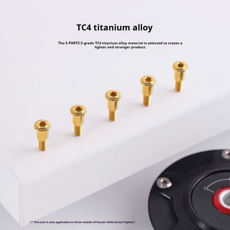 SPARTS Titanium Rizoma Fuel Tank Cap Bolt Kit for Ducati V4 V4S Streetfighter – Custom Upgrade Kit