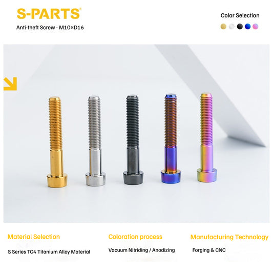 SPARTS Titanium Anti-Theft Fasteners M10×L20-80 D16 P1.5 – Brake Caliper Locking Screw for Motorcycle