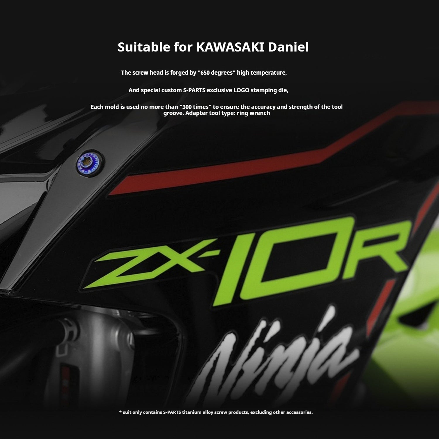 SPARTS Titanium Screw Set for Kawasaki ZX-10R 2023 – Custom Candy Color & CNC Titanium Upgrade Kit