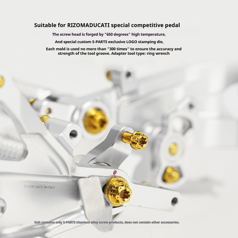 SPARTS Rizoma Footpeg Bolts for Ducati – Custom Left & Right Footpeg Bolts in Titanium & Other Color Options