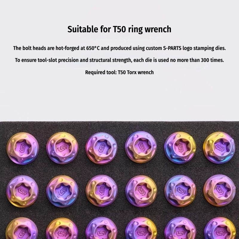 SPARTS M10 P1.5 A3 Series Titanium Bolt – Standard Head – 650°C Forged – S-Grade TC4 for E-Bikes, Motorcycles & Bicycles