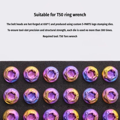 SPARTS M10 P1.5 A3 Series Titanium Bolt – Standard Head – 650°C Forged – S-Grade TC4 for E-Bikes, Motorcycles & Bicycles