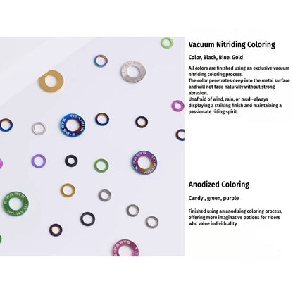 S-PARTS M3 / M4 / M5 / M6 / M8 / M10 / M12 TC4 Titanium Flat Washers for E-Bikes, Motorcycles & Bicycles