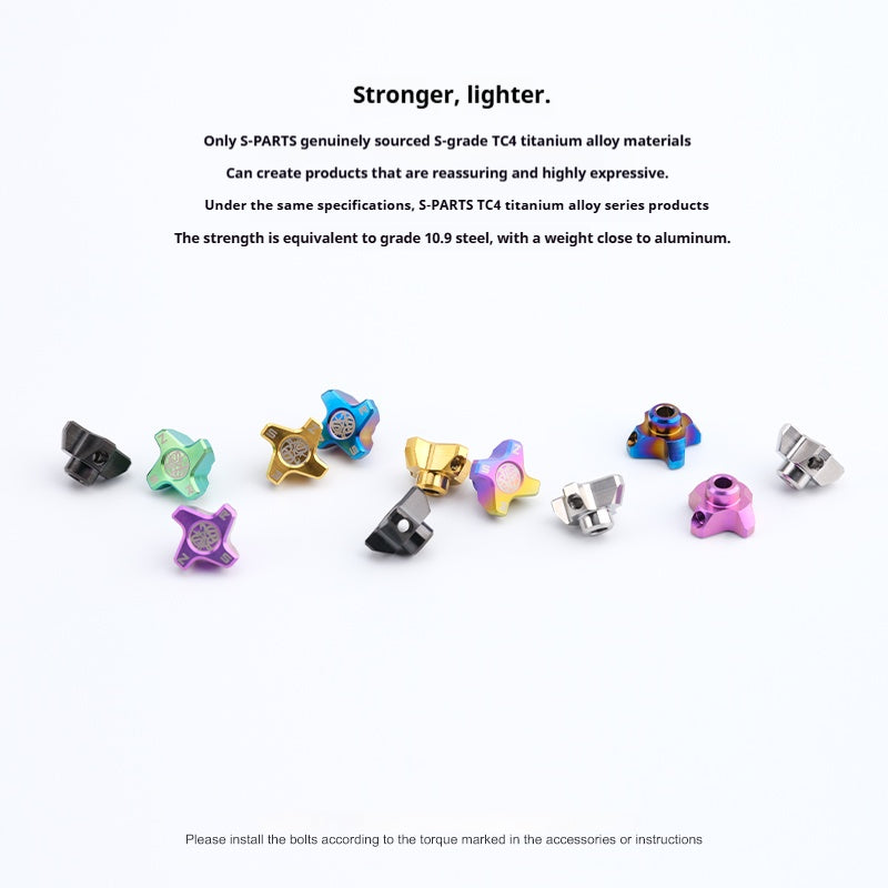 SPARTS Titanium Preload Adjuster & Knob Kit for Brembo RCS Brake Master Cylinder | CNC Titanium Bolts