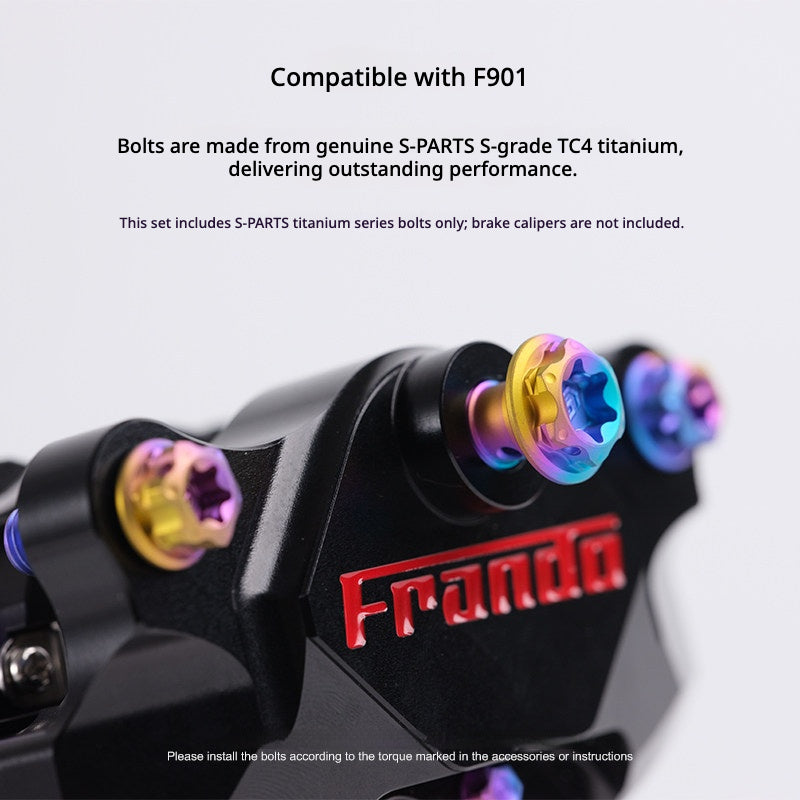 SPARTS Titanium Brake Caliper Bolt Kit – FRANDO F901 2020-2022 (Single Caliper, Multiple Colors, A2 Pan Head Options)
