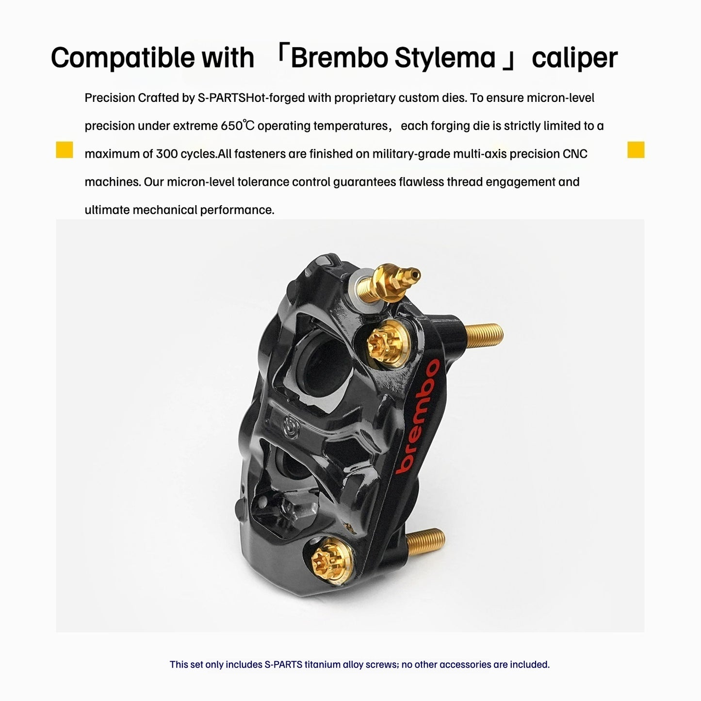 SPARTS Titanium Bolt Kit Compatible with BREMBO HYPURE Brake Caliper（gold）