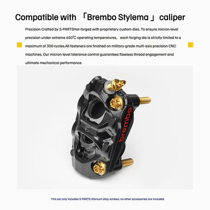 SPARTS Titanium Bolt Kit Compatible with BREMBO HYPURE Brake Caliper（gold）