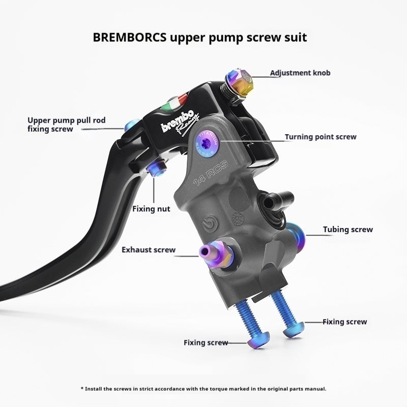 SPARTS Brembo RCS Brake Master Cylinder Titanium Bolt Kit – 9pcs