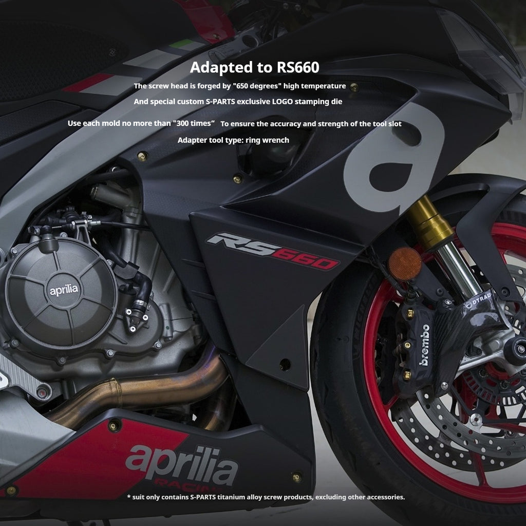SPARTS Titanium Bolt Kit for Aprilia RS660 2021 – Custom Candy Color & CNC Titanium Upgrade Kit