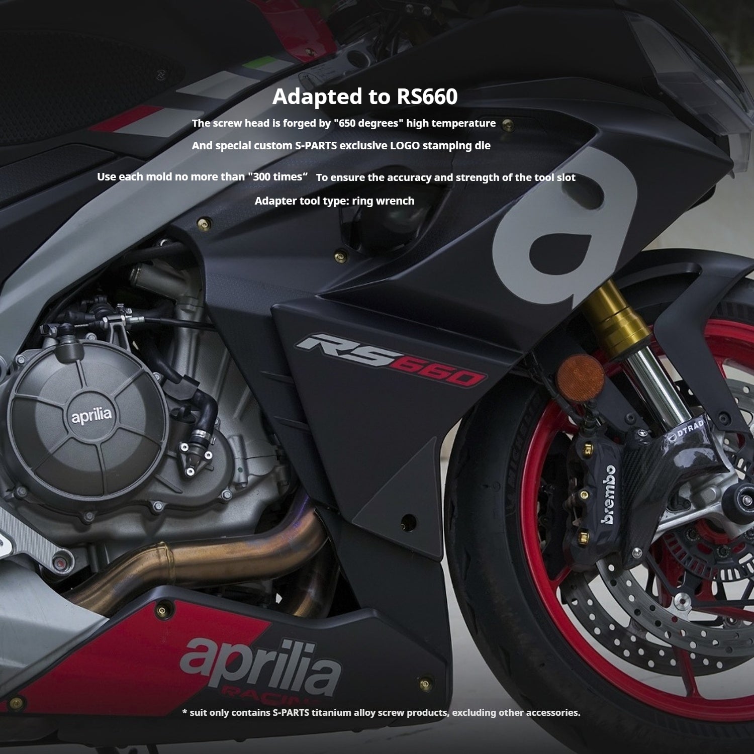 SPARTS Titanium Bolt Kit for Aprilia RS660 2021 – Custom Candy Color & CNC Titanium Upgrade Kit