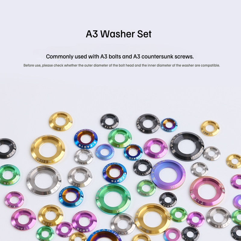 SPARTS A3 Titanium Washer Set M5 / M6 / M8 / M10 / M12 – TC4 Titanium Locking Washers for Motorcycle & E-Bike