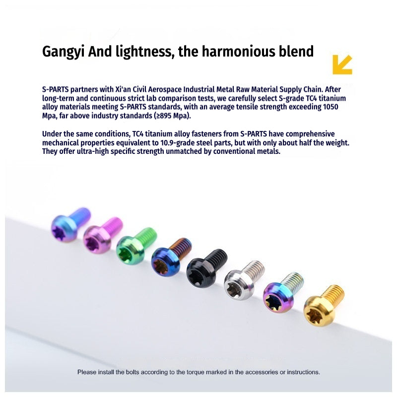 SPARTS M5 Titanium Bolt A2 Dome Head | Ultra-Light TC4 Bike Brake Caliper Bolt