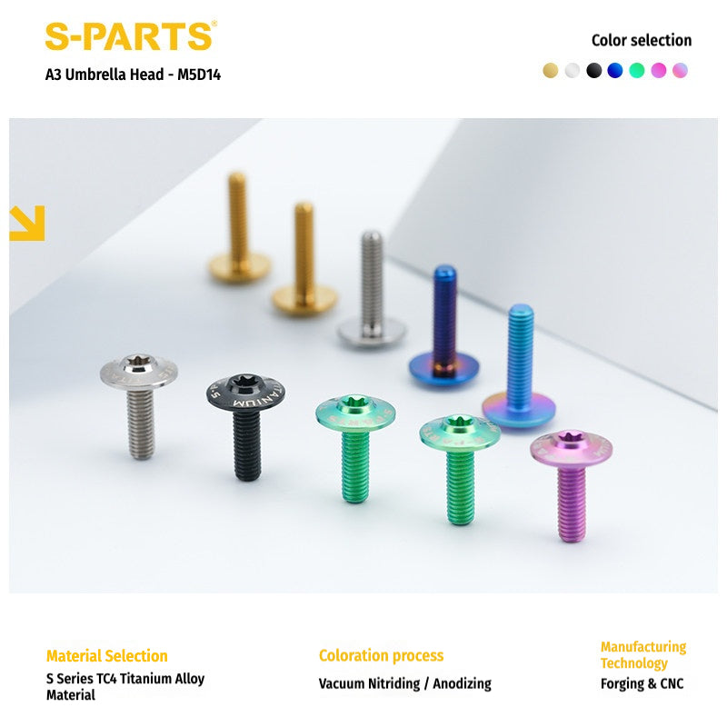 SPARTS A3 Dome Head M5 D14 Titanium Bolt | TC4 Motorcycle & E-Bike Fastener