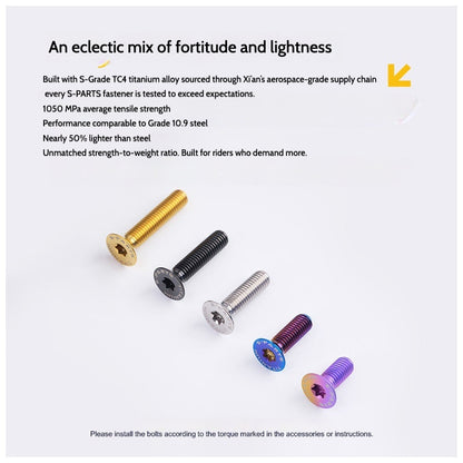SPARTS M4x10-50mm Countersunk Titanium Alloy Bolt – Flat Head Fastening Screw for Motorcycle & Bicycle