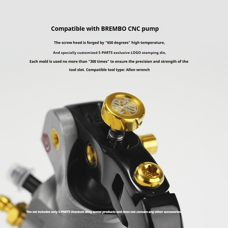 SPARTS Titanium Alloy Screw Kit for BREMBO CNC Master Cylinder – Bleeder & Reservoir Fixing Set