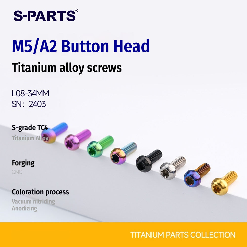 SPARTS A2 M5 Titanium Button Head Bolts for Bicycle Brake Caliper Upgrades Ultra-Light Fasteners