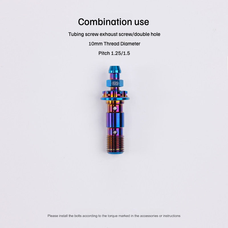 SPARTS M10 Dual-Hole Brake Line & Bleeder Bolt P1.0 / P1.25 Titanium Alloy | Motorcycle Brake Upgrade