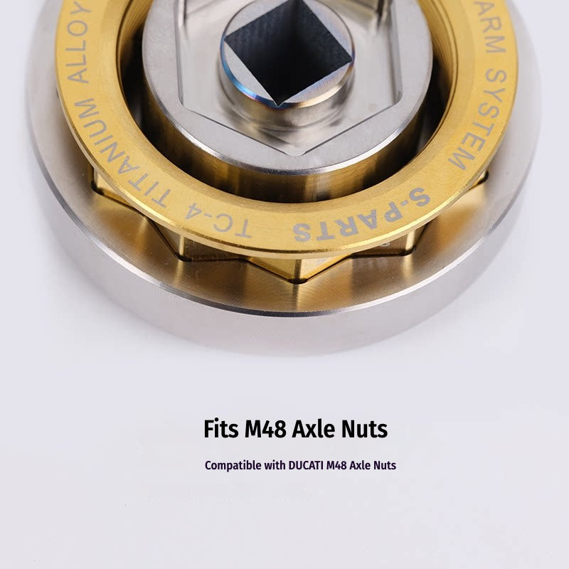 SPARTS Titanium M48 Rear Axle Nut Tool for Ducati V4 V2 Streetfighter Diavel