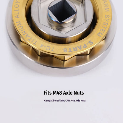 SPARTS Titanium M48 Rear Axle Nut Tool for Ducati V4 V2 Streetfighter Diavel