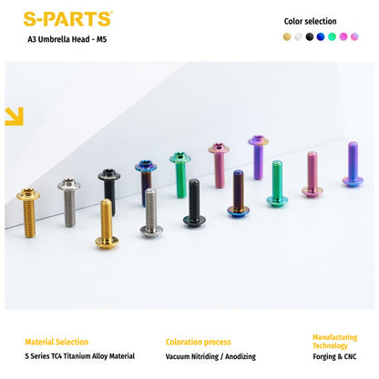 SPARTS A3 Countersunk Head M5 D10 Titanium Bolt TC4 Motorcycle & E-Bike Custom Fastener