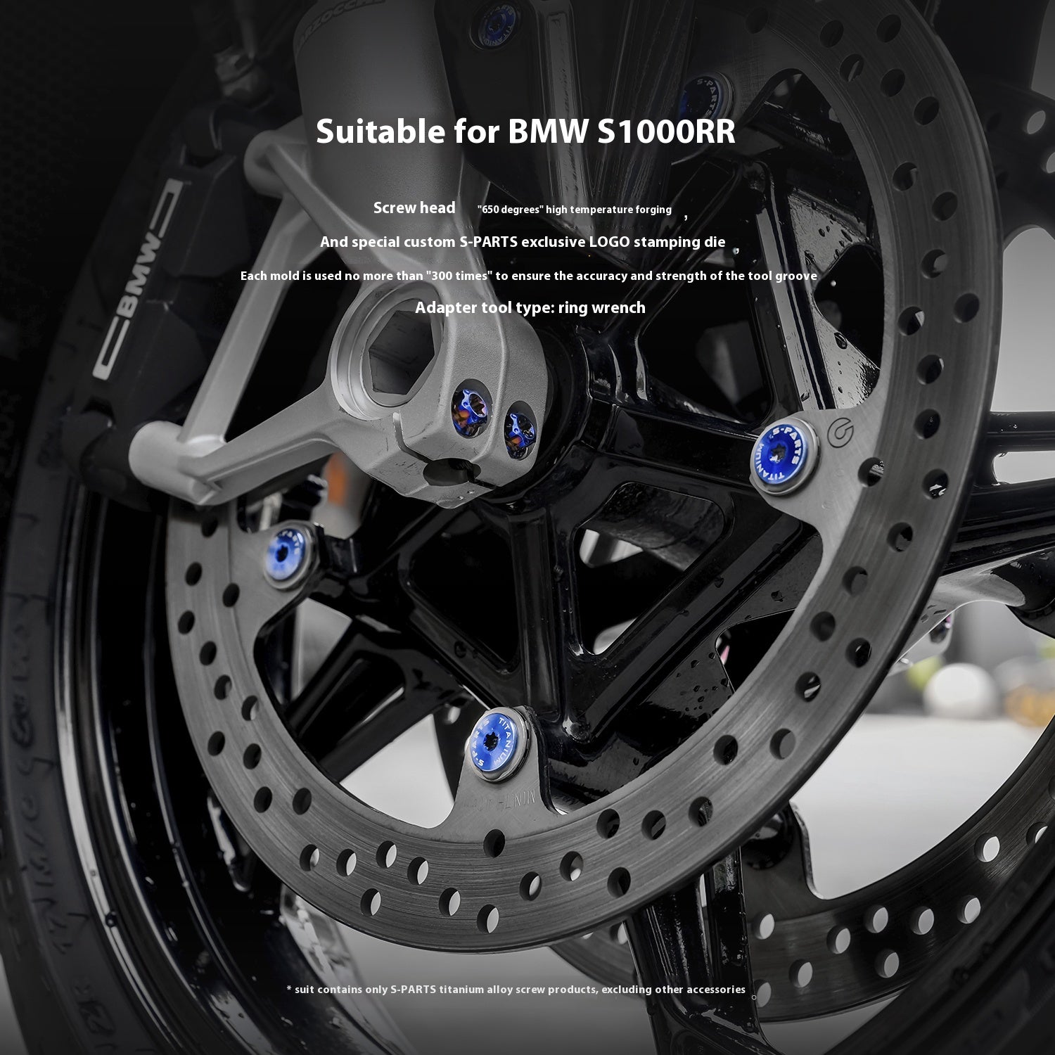 SPARTS TC4 Titanium Bolt Kit Compatible with BMW S1000RR — Full Motorcycle Upgrade Fastener Set