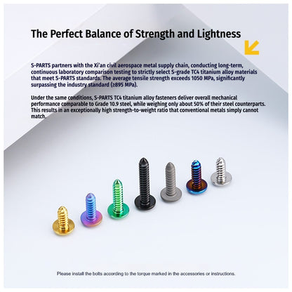 SPARTS Button Head M5×L10-35 Titanium Screws Self-Tapping Bolt