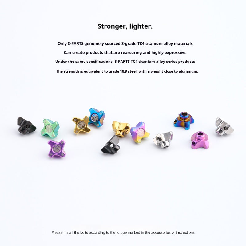 SPARTS Titanium Preload Adjuster & Knob Kit for Brembo RCS Brake Master Cylinder | CNC Titanium Bolts