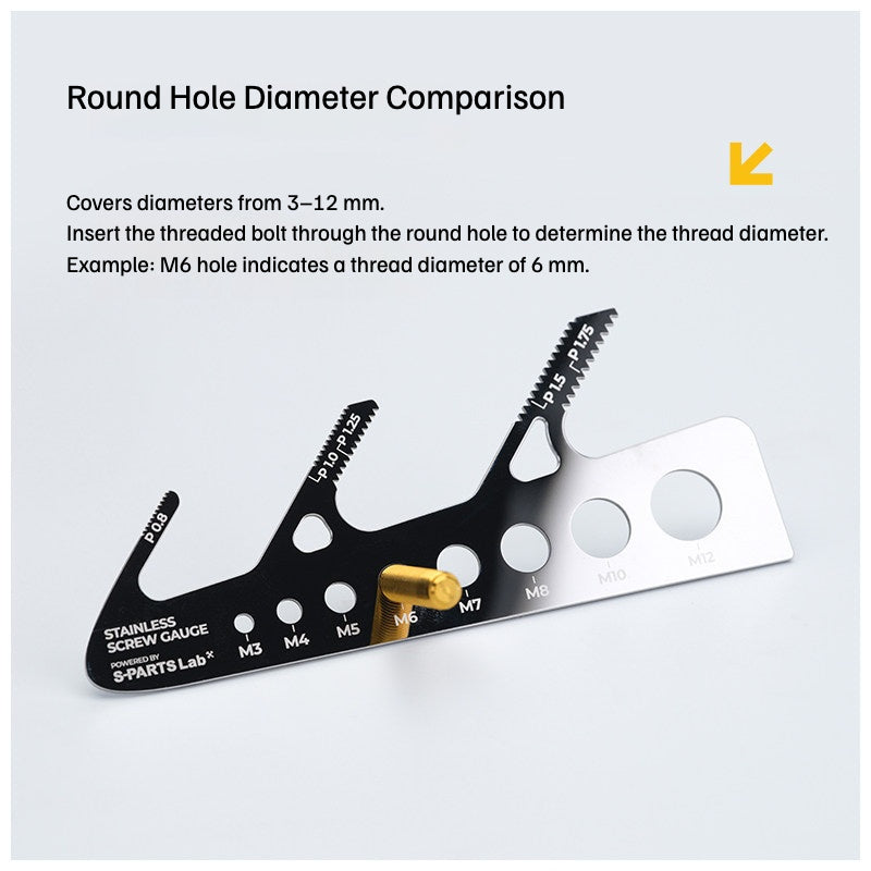 SPARTS Metal Screw Gauge New Version – Stainless Steel Thread Pitch & Diameter Measuring Tool