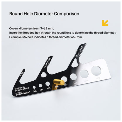 SPARTS Metal Screw Gauge New Version – Stainless Steel Thread Pitch & Diameter Measuring Tool