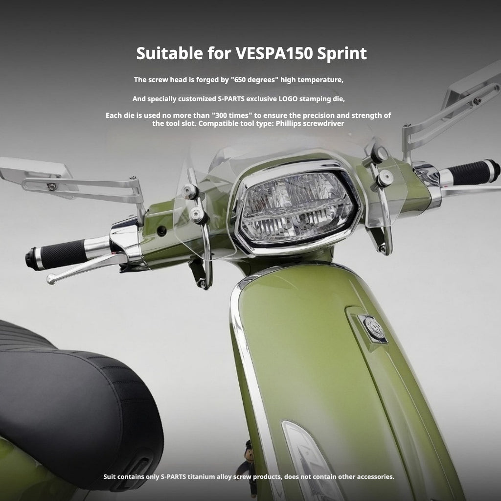 SPARTS Titanium Screw Set for Vespa Sprint/Primavera 150 – Custom Candy Color & CNC Titanium Upgrade Kit