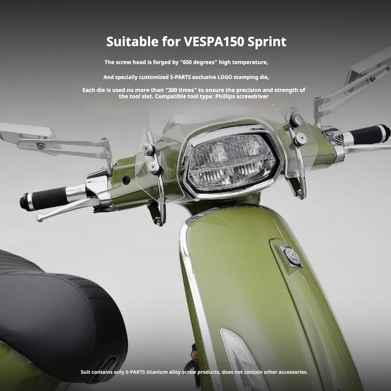 SPARTS Titanium Screw Set for Vespa Sprint/Primavera 150 – Custom Candy Color & CNC Titanium Upgrade Kit