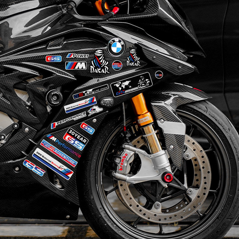 BMW Motorcycle Sticker Set | Creative Waterproof Decals for Helmet, Body & Panniers | BMW Logo & GS Adventure Styling