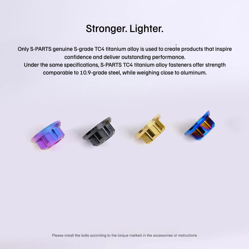 SPARTS Hex Flange Titanium Nut – A3 Series – M5 / M6 / M8 / M10 / M12 – Motorcycle Locking Hardware