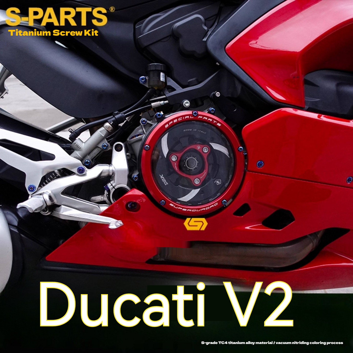 S-PARTS  Compatible with / Suitable for Ducati DUCATI V2 Full Titanium Bolt Kit