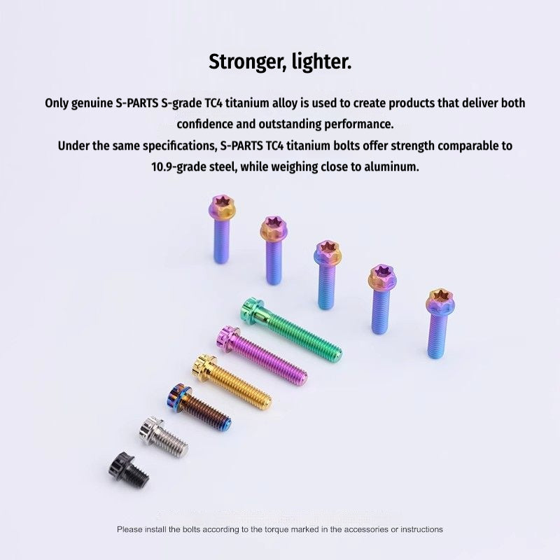 SPARTS M10 P1.5 A3 Series Titanium Bolt – Standard Head – 650°C Forged – S-Grade TC4 for E-Bikes, Motorcycles & Bicycles