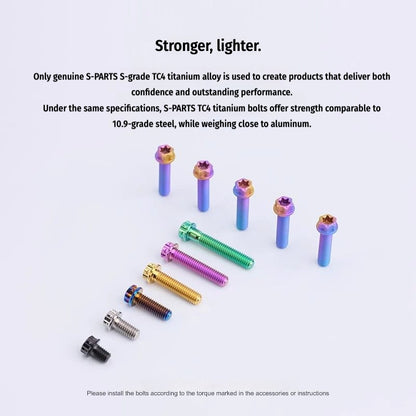 SPARTS M10 P1.5 A3 Series Titanium Bolt – Standard Head – 650°C Forged – S-Grade TC4 for E-Bikes, Motorcycles & Bicycles