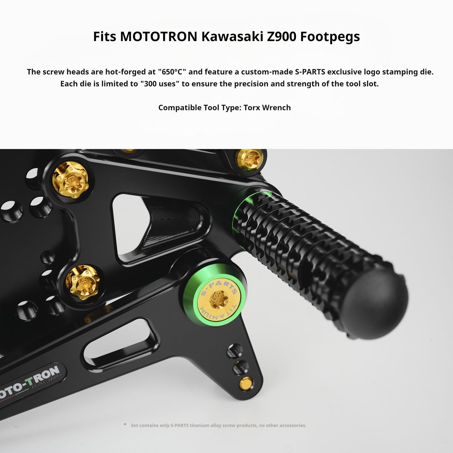 SPARTS Titanium Bolts for MOTO TRON Kawasaki Z900 Rearset Riser Upgrade Motorcycle Fasteners