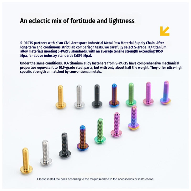 SPARTS A3 Countersunk Head M5 D10 Titanium Bolt TC4 Motorcycle & E-Bike Custom Fastener