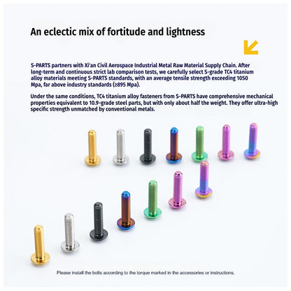 SPARTS A3 Countersunk Head M5 D10 Titanium Bolt TC4 Motorcycle & E-Bike Custom Fastener