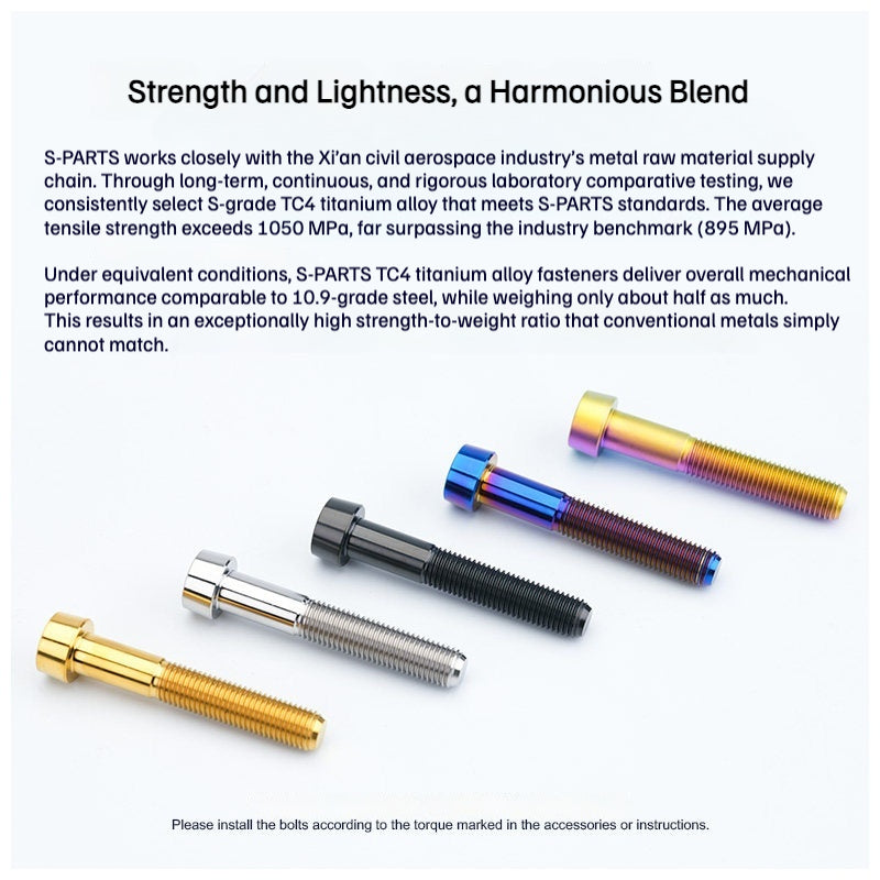 SPARTS Titanium Security Bolt M10 D16 P1.5 – Brake Caliper Locking Screw for Motorcycle