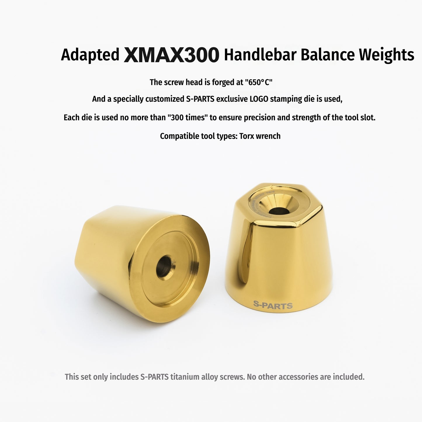 Yamaha XMAX 300 – TC4 Titanium Handlebar End Bolts Kit