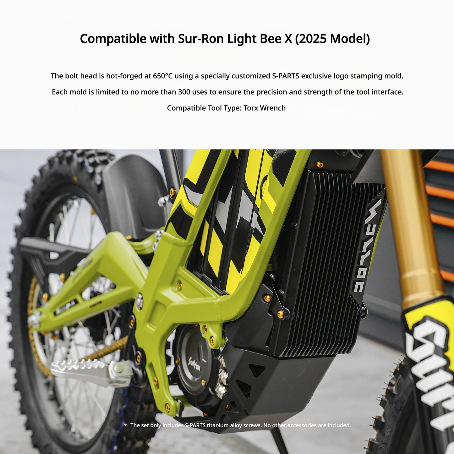 S-PARTS TC4 Titanium Full Bolt Kit for Sur-Ron Light Bee X (2025 Model)