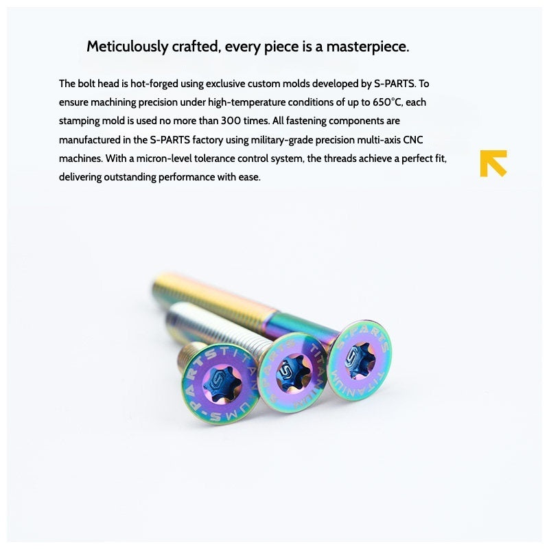 SPARTS M4x10-50mm Countersunk Titanium Alloy Bolt – Flat Head Fastening Screw for Motorcycle & Bicycle