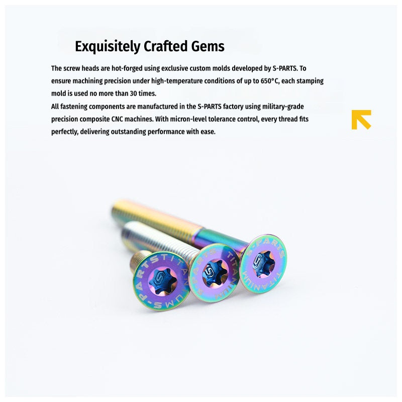 SPARTS M5 Countersunk Titanium Bolt | TC4 Flat Head Motorcycle Fastener