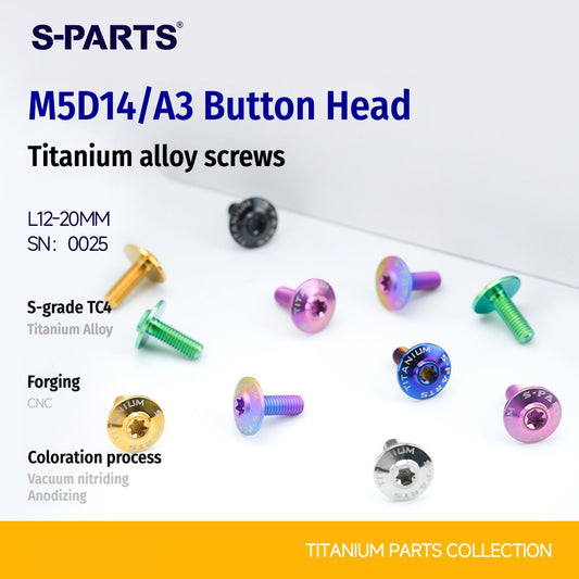 SPARTS A3 M5×L12-20  D14 Titanium Button Head Bolts for Motorcycle Upgrades