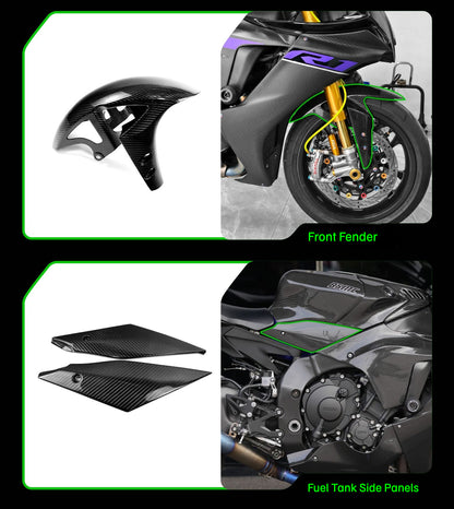 Carbon Fiber Fairings and Bodywork Parts for 2022 Yamaha YZF R1 R1M