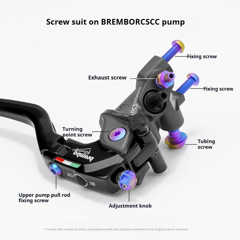 SPARTS Titanium Alloy Brembo RCS CC Master Cylinder Bolt Kit | Motorcycle Brake System Upgrade