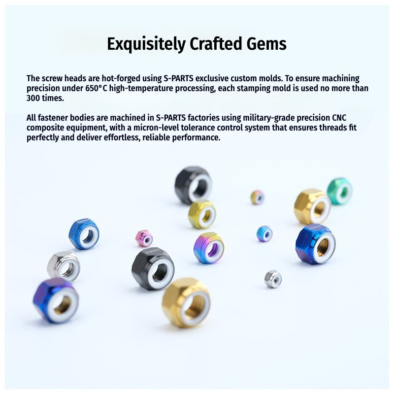 SPARTS Hex Nylon Lock Titanium Nuts – Motorcycle & Car Upgrade Fasteners